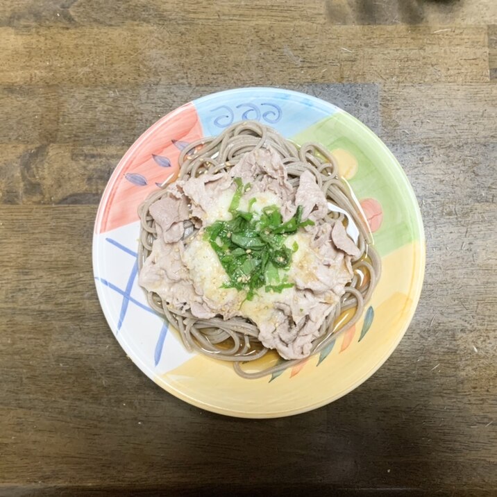暑い日 そばレシピ 豚肉とろろそば